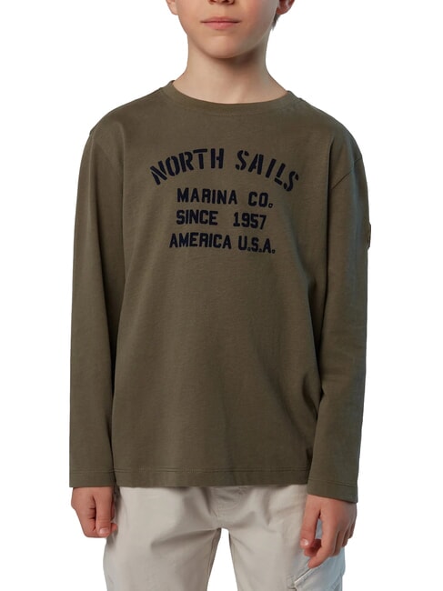 NORTH SAILS GRAPHIC KIDS Maglia manica lunga in cotone tea leaf - T-shirt Bambino