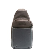 PIQUADRO BLACK SQUARE Borsello zaino monospalla pelle blu/testa di moro - Zaini da lavoro porta PC - 1