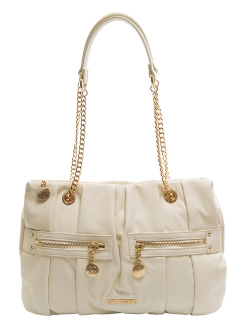 LOVE MOSCHINO ZIPPER Borsa a spalla avorio - Borse Donna