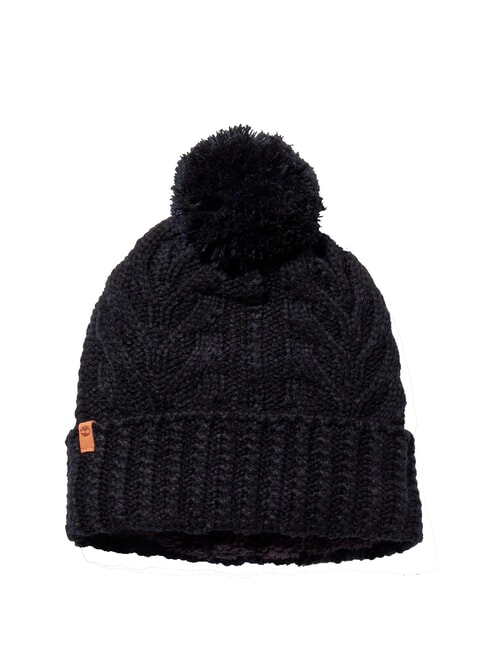 TIMBERLAND CABLE PREMIUM  Cappello con pon pon NERO - Cappelli
