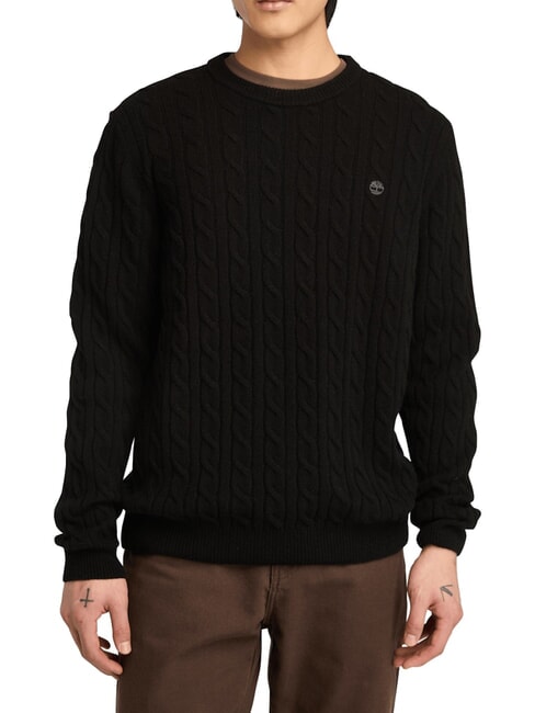 TIMBERLAND P-B LAMBWOOL Maglione girocollo in misto lana black/pavement - Maglie Uomo