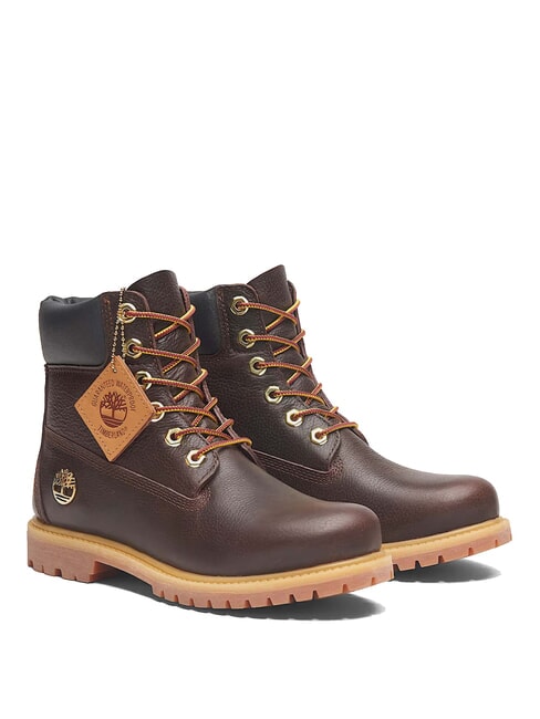 TIMBERLAND PREMIUM 6 INCH  Stivaletti imbottiti in pelle dk brown full grain w blk - Scarpe Donna