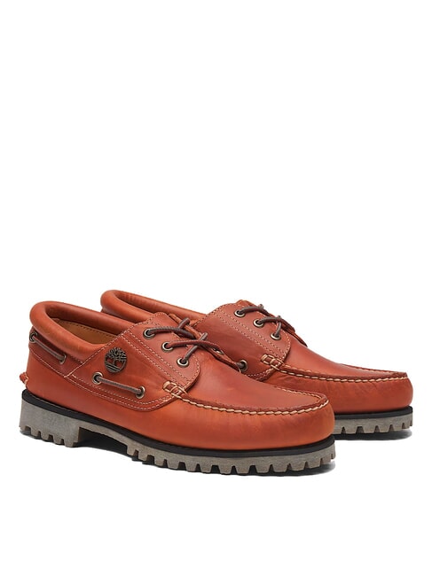 TIMBERLAND AUTHENTIC  Boat shoes in pelle medium orange full grain - Scarpe Uomo
