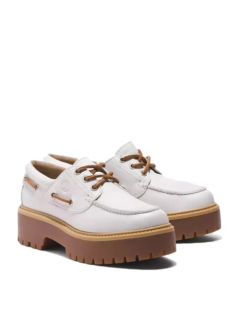 TIMBERLAND STONE STREET  Scarpe da barca a suola alta white full grain - Scarpe Donna