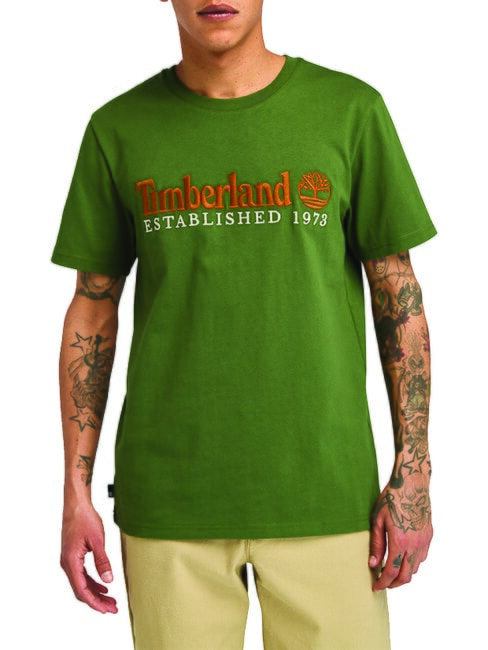 TIMBERLAND ESTABILISHED 1973 T-shirt in cotone black/forestgreen - T-shirt Uomo