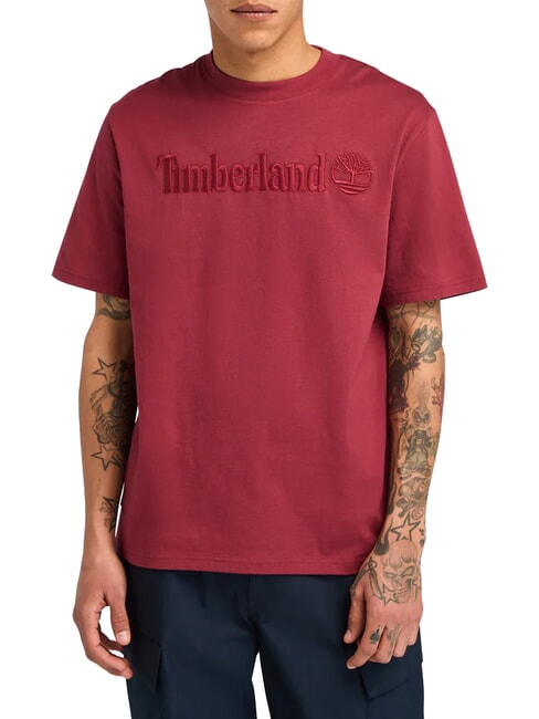 TIMBERLAND EMBROIDERY TONAL T-shirt in cotone cordovan - T-shirt Uomo