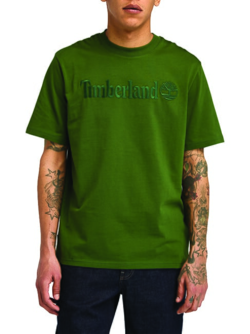 TIMBERLAND EMBROIDERY TONAL T-shirt in cotone black/forestgreen - T-shirt Uomo