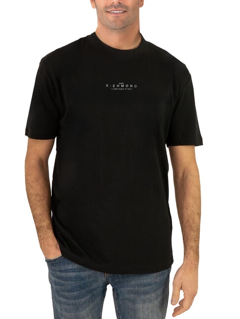 JOHN RICHMOND HERMOSO T-shirt in cotone con logo black/white - T-shirt Uomo
