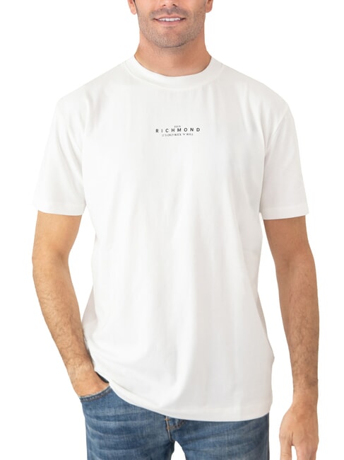 JOHN RICHMOND HERMOSO T-shirt in cotone con logo white/blk - T-shirt Uomo