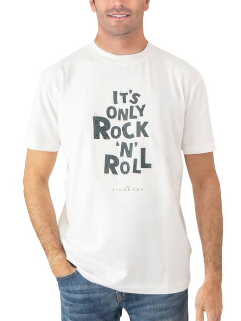 JOHN RICHMOND SPARTACO T-shirt in cotone con stampa off-white - T-shirt Uomo
