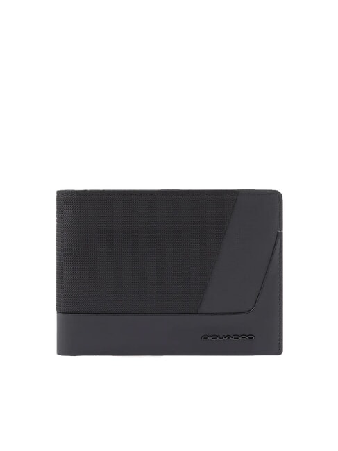PIQUADRO WALLABY Portafoglio in pelle e tessuto riciclato Nero - Portafogli Uomo