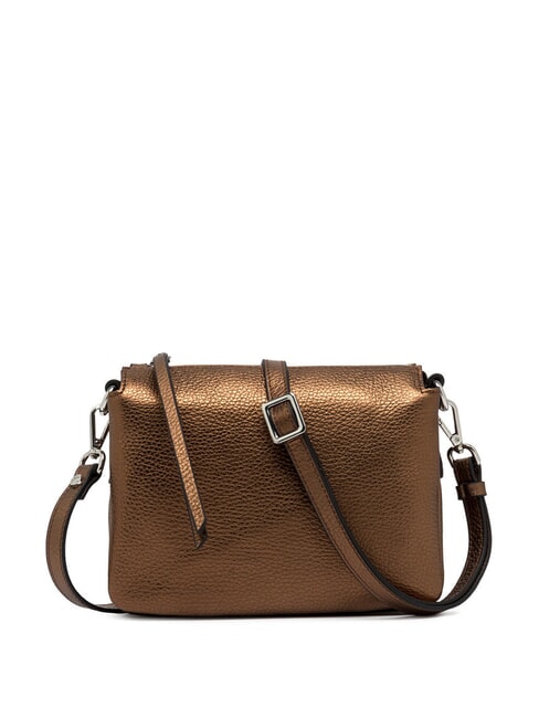 GIANNI CHIARINI THREE Borsa a tracolla in pelle metallizzata toasted - Borse Donna
