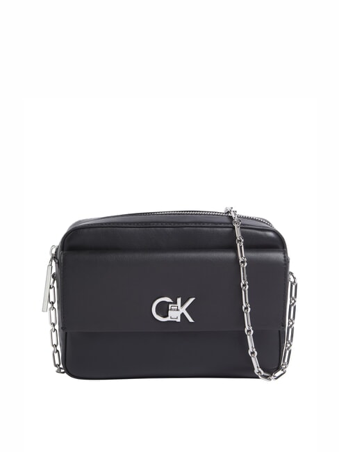 CALVIN KLEIN CK RE-LOCK Borsa a tracolla con tasca na black - Borse Donna