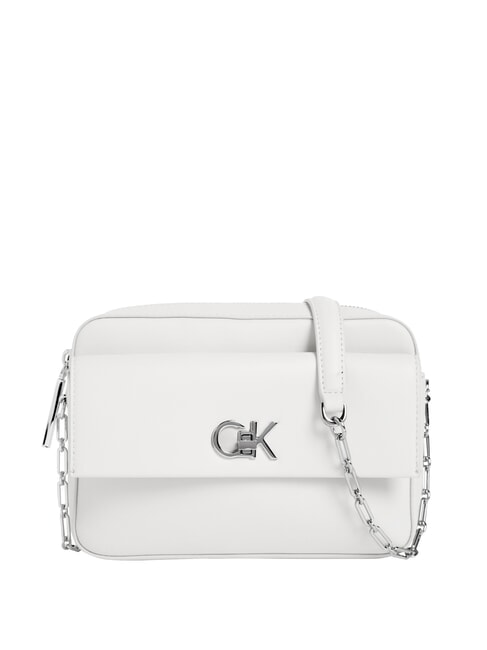 CALVIN KLEIN CK RE-LOCK Borsa a tracolla con tasca lily white - Borse Donna