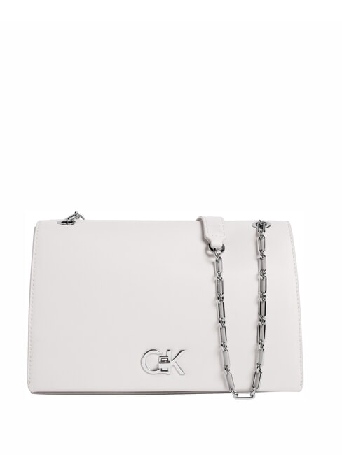 CALVIN KLEIN CK RE-LOCK Borsa media convertible lily white - Borse Donna