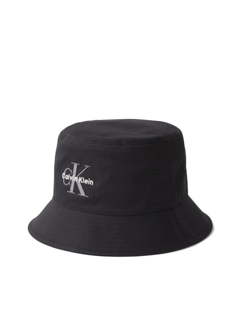 CALVIN KLEIN CKJ MONO LOGO Cappello modello bucket in cotone na black - Cappelli