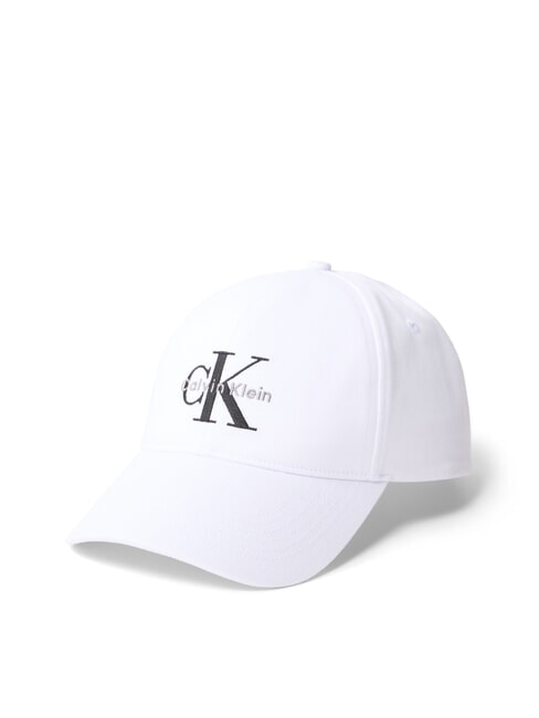 CALVIN KLEIN CKJ MONO LOGO Cappello modello baseball in cotone ck white - Cappelli