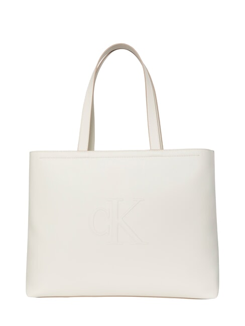 CALVIN KLEIN SCULPTED Slim Borsa a spalla lily white - Borse Donna