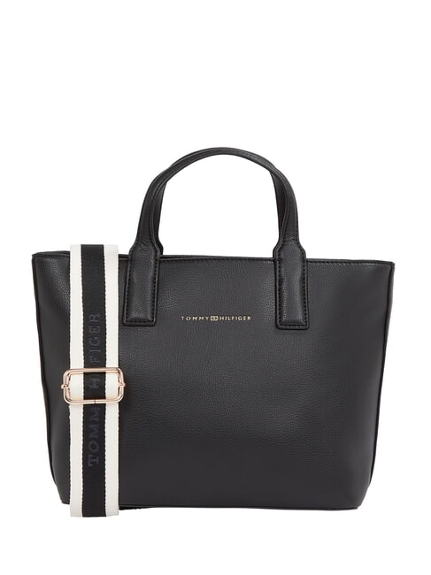 TOMMY HILFIGER TH LOGOTAPE Shopper a mano, con tracolla black - Borse Donna