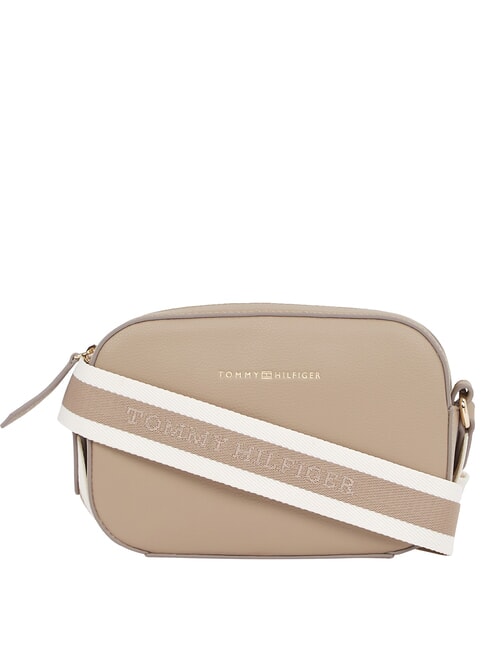TOMMY HILFIGER TH LOGOTAPE  Mini Camera Bag a tracolla coastal taupe - Borse Donna