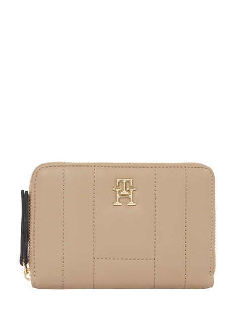 TOMMY HILFIGER TH FEMININE Portafoglio zip around coastal taupe - Portafogli Donna