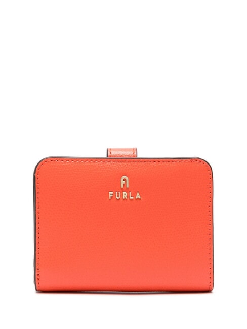 FURLA CAMELIA COMPACT Portafoglio piccolo in pelle paprika+azalea int. - Portafogli Donna