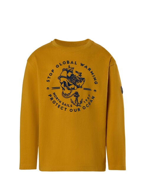 NORTH SAILS GRAPHIC KIDS Maglia manica lunga in cotone golden spice - T-shirt Bambino