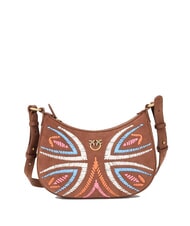 PINKO HALF MOON Borsa a tracolla in pelle suede - Borse Donna