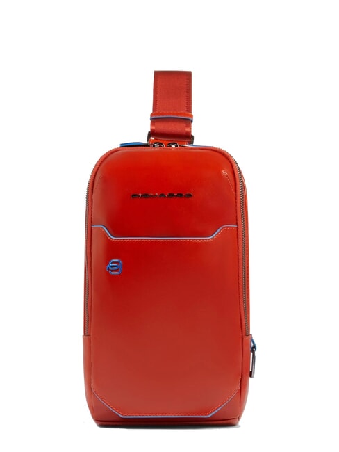 PIQUADRO BLUE SQUARE Zaino borsello monospalla in pelle cuoio4 - Tracolle Uomo