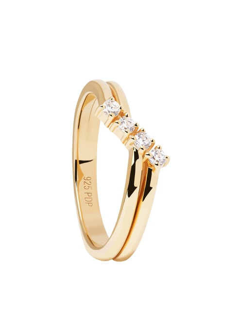 PDPAOLA THE NEW ESSENTIALS ANNA Anello con zirconi placcato oro oro - Anelli