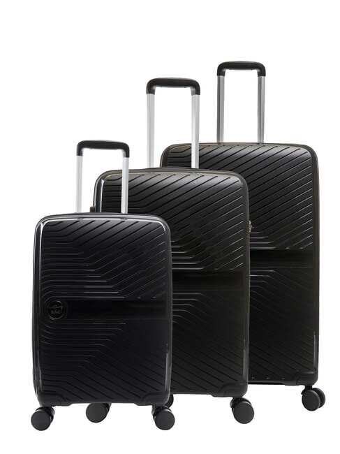 LESAC SLIDE Set 3 trolley ultraresistenti: cabin+medio e grande espandibili black - Set Trolley