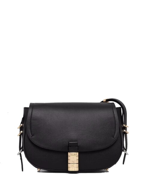 PINKO SADDLE Borsa a tracolla piccola in pelle nero limousine-mix gal. gold-n - Borse Donna