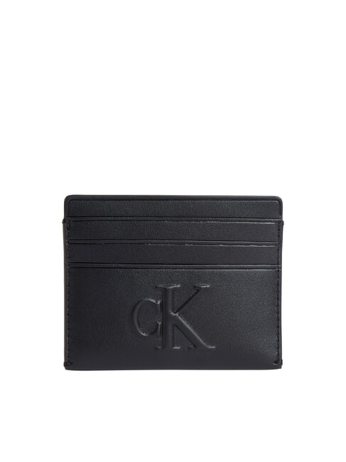 CALVIN KLEIN CKJ SCULPTED IMPRESS Porta carte di credito piatto na black - Portafogli Uomo