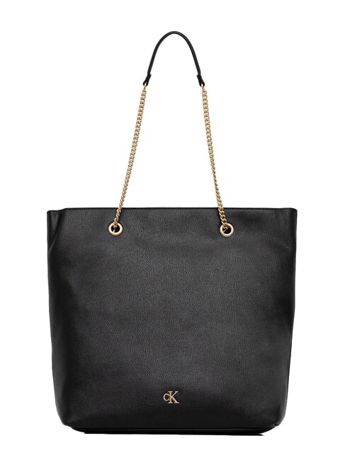 CALVIN KLEIN CKJ MINIMAL MONOGRAM Borsa shopping manici catena na black - Borse Donna