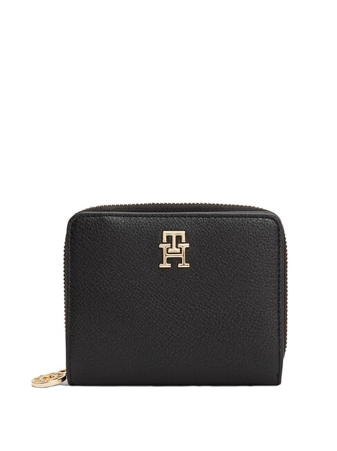 TOMMY HILFIGER TH DISTINCT Portafoglio zip around piccolo black - Portafogli Donna