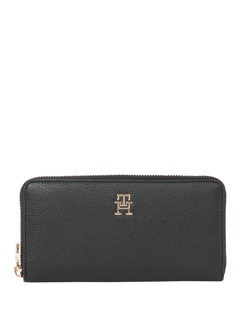 TOMMY HILFIGER TH DISTINCT Portafoglio zip around black - Portafogli Donna