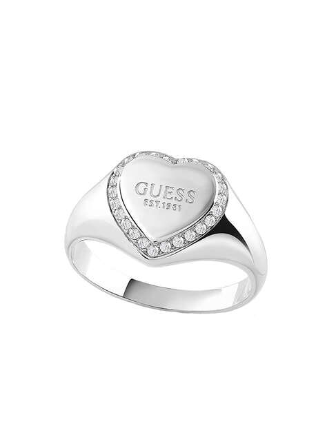 GUESS FINE HEART Anello con cuore e cristalli SILVER - Anelli