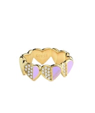 GUESS LOVELY Anello con cuori smaltati e zirconi - Anelli
