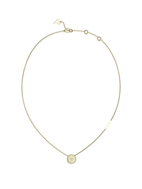 GUESS LOVE Collana con charm rotondo e zirconi yellow gold - Collane