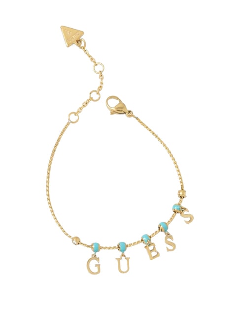 GUESS ARM PARTY Bracciale con ciondoli ylw gold/aquamarine - Bracciali Donna