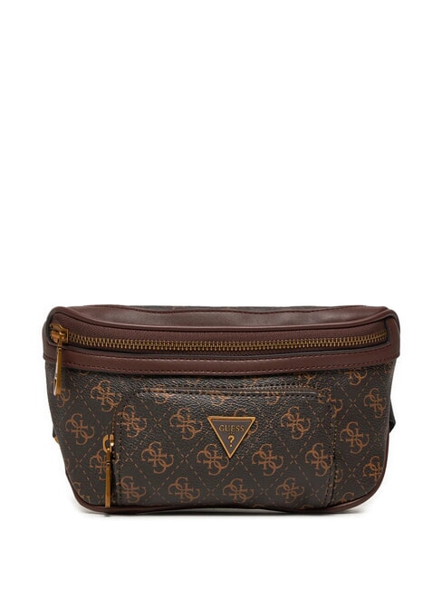 GUESS MILANO Marsupio stampa logo brown/ochre - Marsupi