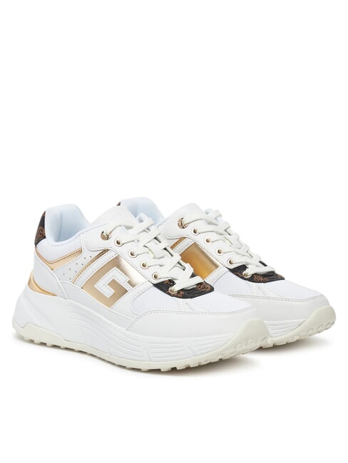 GUESS FONZI Sneakers running White/Brown - Scarpe Donna