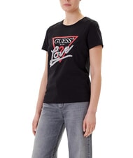 GUESS PEARLS LOVE TRIANGLE T-shirt con stampa e applicazioni - T-shirt e Top Donna