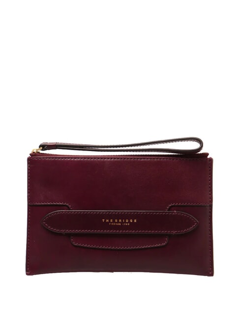 THE BRIDGE LUCREZIA Pochette con polsierina in pelle grape abb. oro - Borse Donna