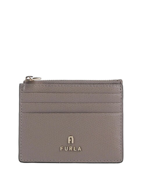 FURLA CAMELIA Portacard / Portamonete in pelle stucco gray - Portafogli Donna