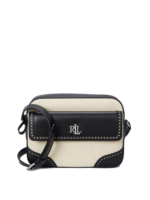 RALPH LAUREN MARCY Borsa camera case in paglia con tasca light natural/black - Borse Donna
