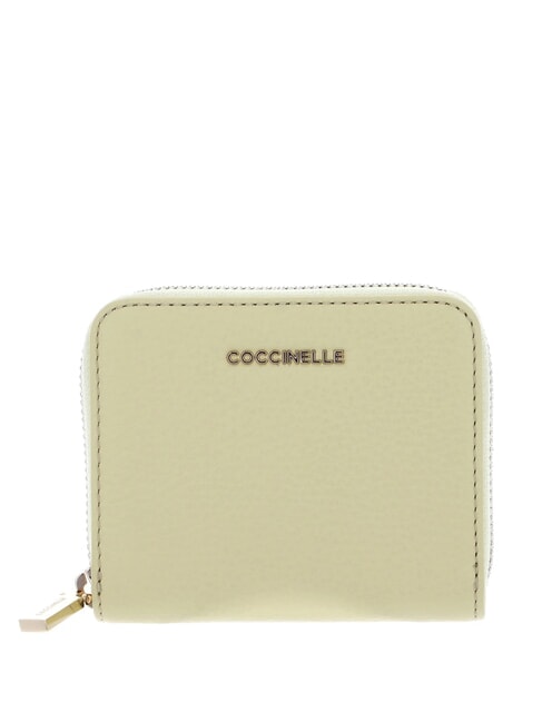 COCCINELLE METALLIC SOFT Small leather wallet lime wash - Portafogli Donna