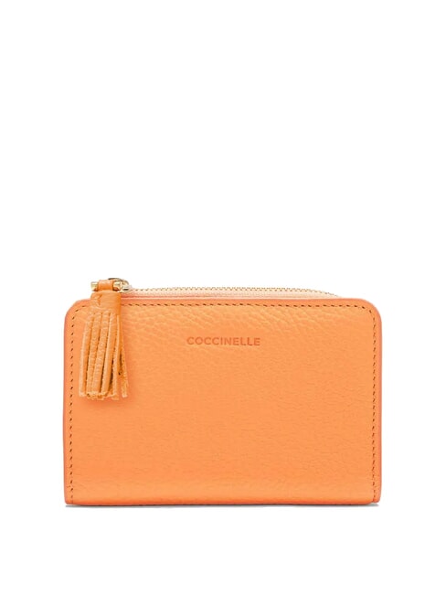 COCCINELLE TASSEL tassel portafoglio pelle martellata Pebbled leather wallet sunrise - Portafogli Donna