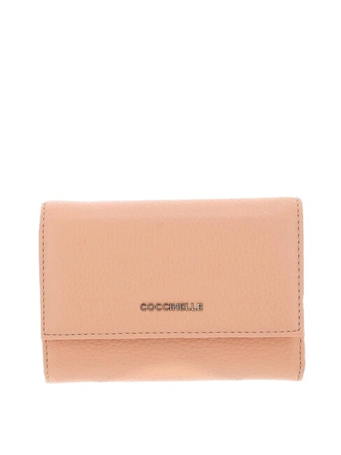 COCCINELLE METALLIC SOFT Portafoglio bifold pelle martellata sunrise - Portafogli Donna