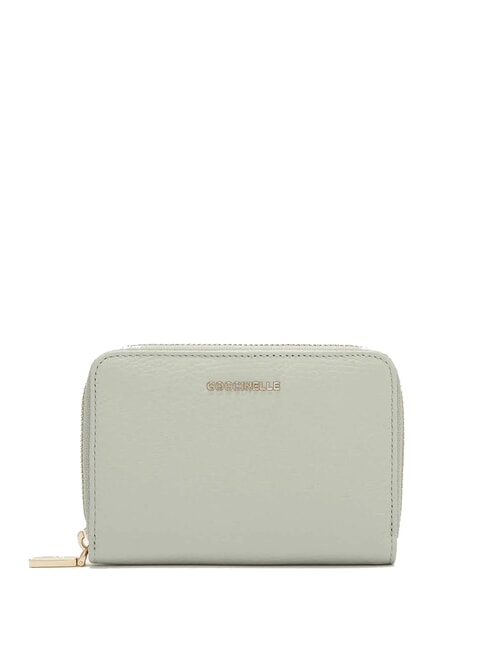 COCCINELLE METALLIC SOFT metallic soft portafoglio pelle martellata Zip Around Wallet celadon green - Portafogli Donna